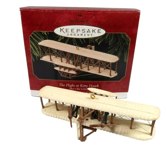 Hallmark Keepsake Ornament - Cream and Brown Biplane - Picture 1 of 4